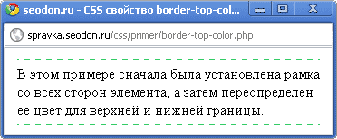 Использование свойства CSS border-top-color