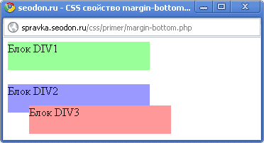 Использование свойства CSS margin-bottom