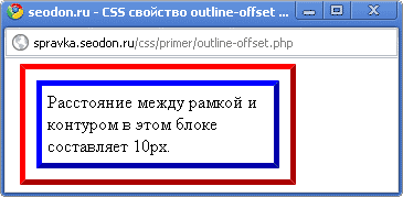 Использование свойства CSS outline-offset
