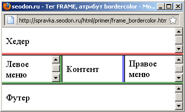 Применение атрибута bordercolor в Firefox